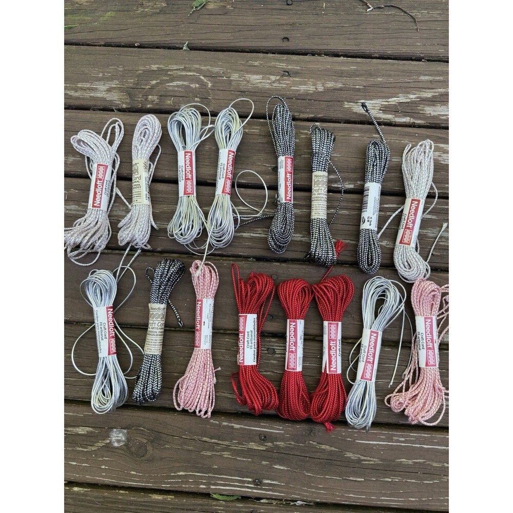 16 Needloft Plastic Canvas Craft Metallic Cord Various Colors NEW